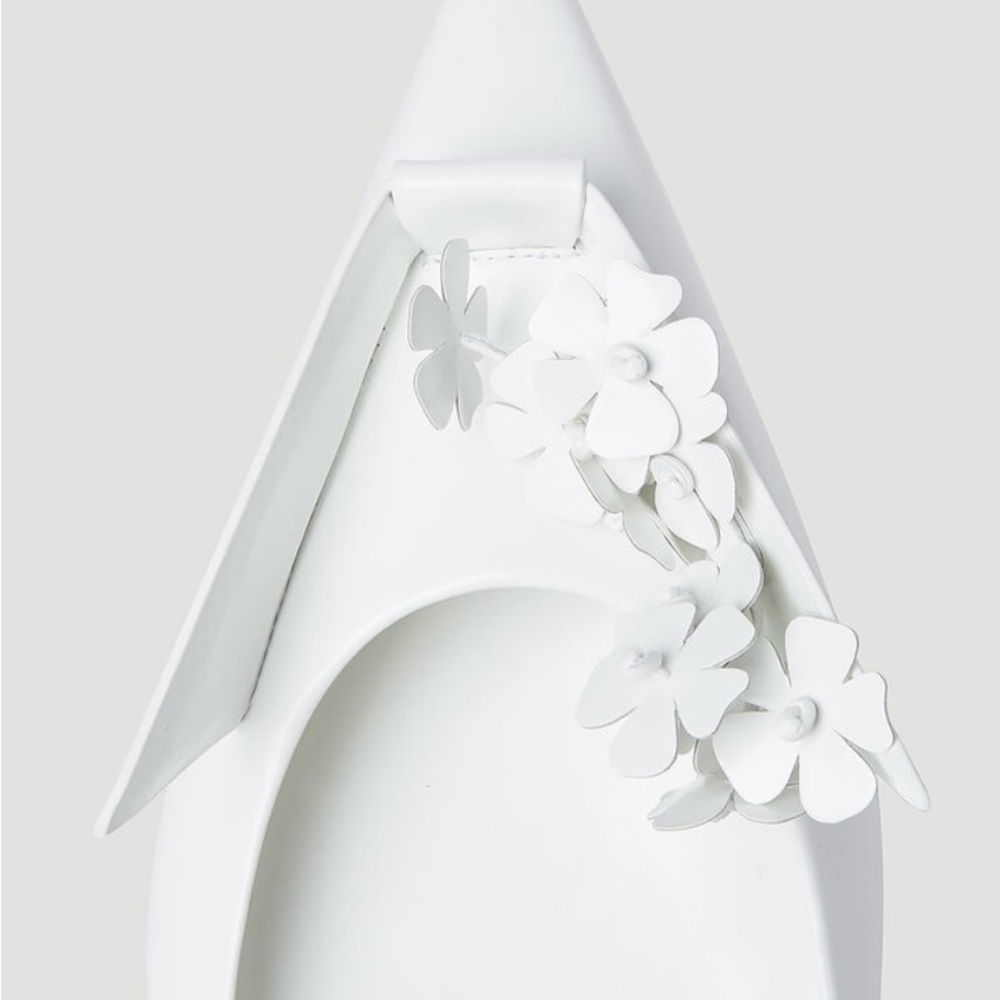Prada White Floral Embellished Heels - Picture 5 of 7